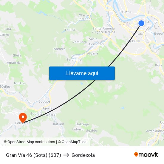 Gran Vía 46 (Sota) (607) to Gordexola map