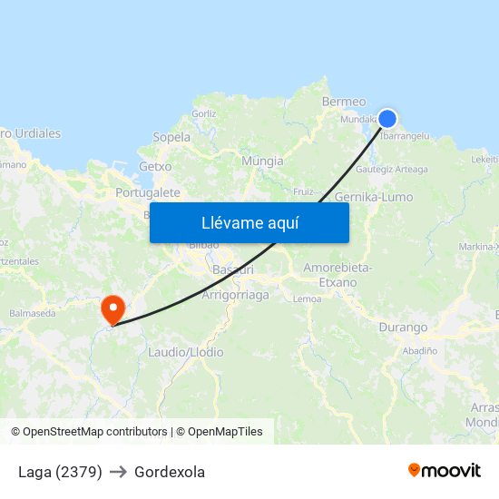 Laga (2379) to Gordexola map