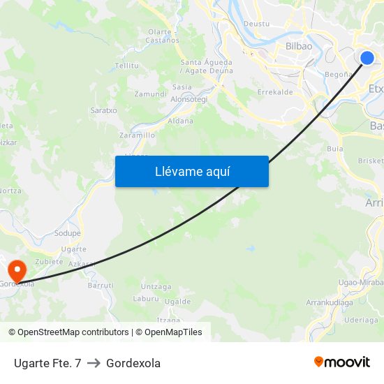 Ugarte Fte. 7 to Gordexola map