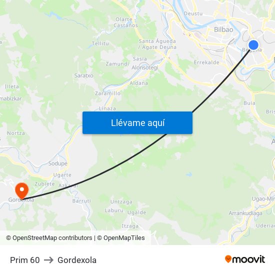 Prim 60 to Gordexola map