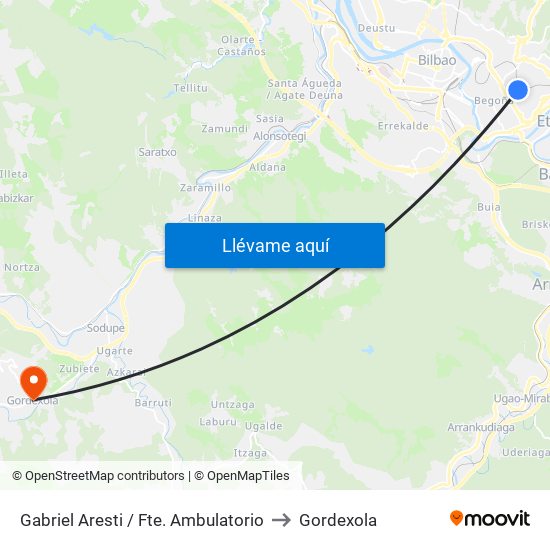 Gabriel Aresti / Fte. Ambulatorio to Gordexola map