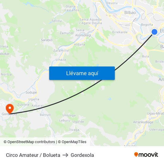Circo Amateur / Bolueta to Gordexola map