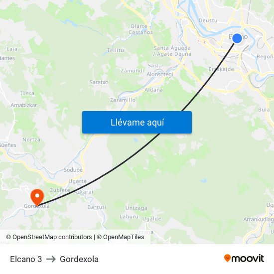 Elcano 3 to Gordexola map