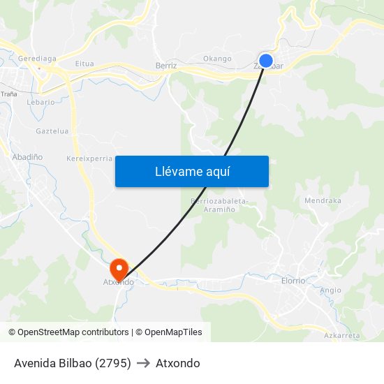 Avenida Bilbao (2795) to Atxondo map