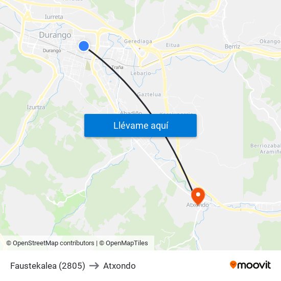 Faustekalea (2805) to Atxondo map