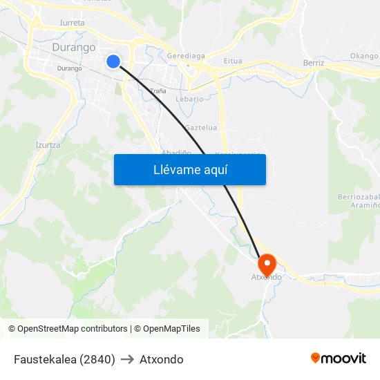 Faustekalea (2840) to Atxondo map