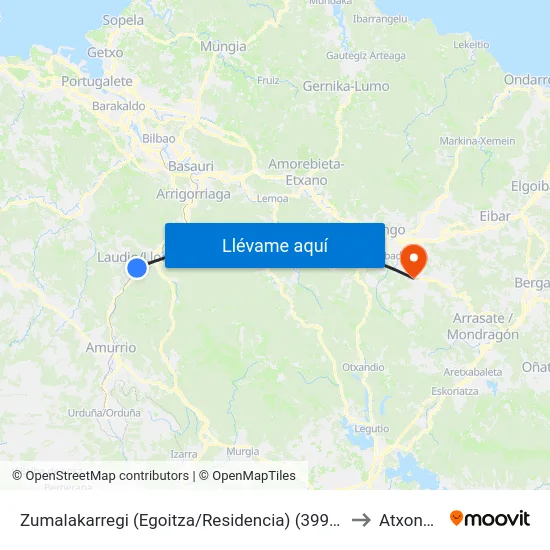 Zumalakarregi (Egoitza/Residencia) (3990) to Atxondo map