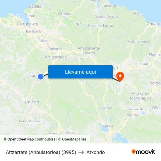 Altzarrate (Anbulatorioa) (3995) to Atxondo map