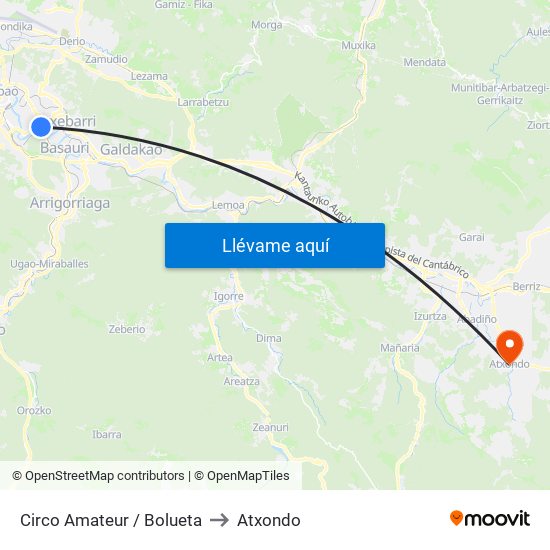 Circo Amateur / Bolueta to Atxondo map
