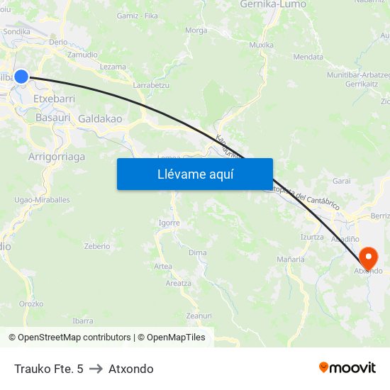 Trauko Fte. 5 to Atxondo map