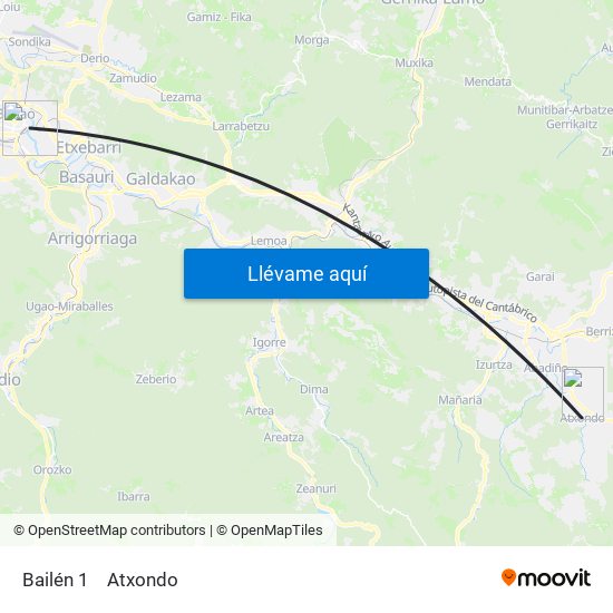 Bailén 1 to Atxondo map