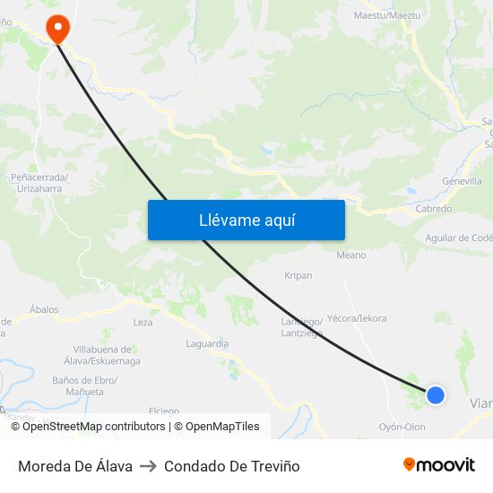 Moreda De Álava to Condado De Treviño map