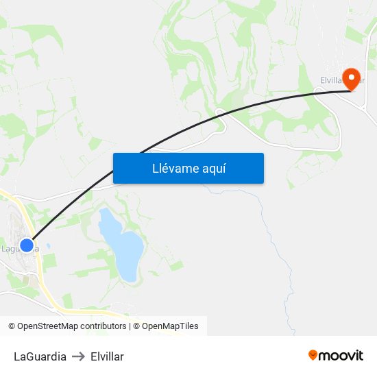 LaGuardia to Elvillar map