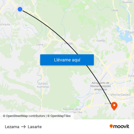 Lezama to Lasarte map