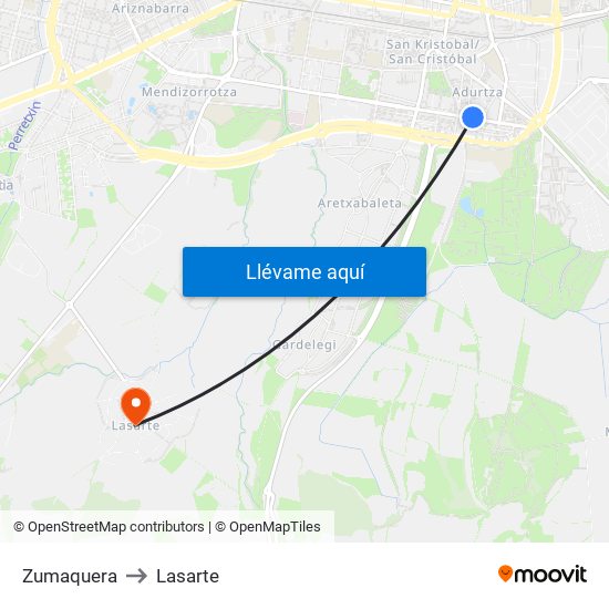 Zumaquera to Lasarte map