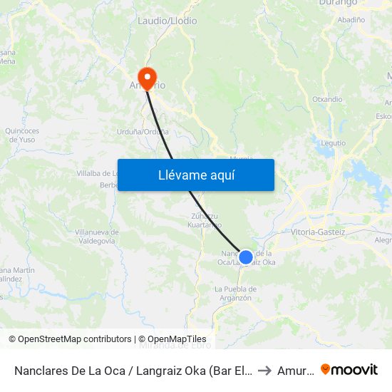 Nanclares De La Oca / Langraiz Oka (Bar El Correo) to Amurrio map