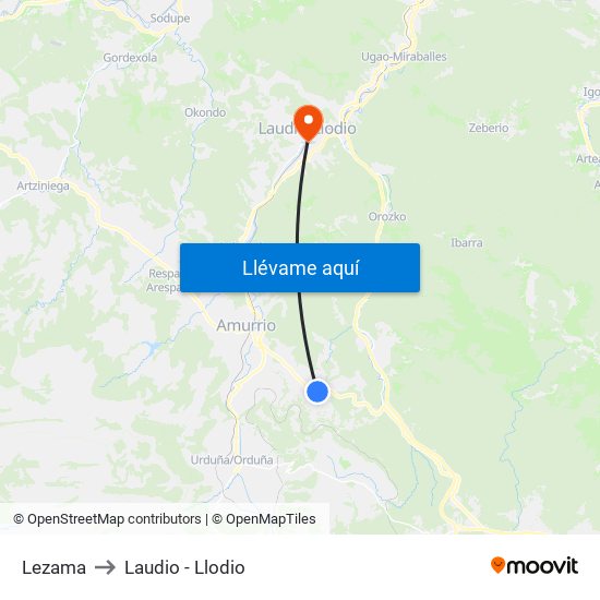 Lezama to Laudio -  Llodio map