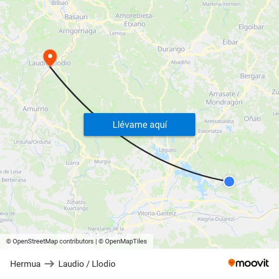 Hermua to Laudio / Llodio map