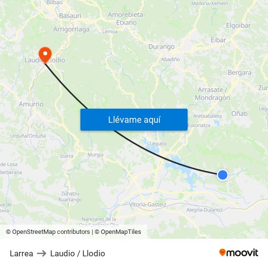 Larrea to Laudio / Llodio map