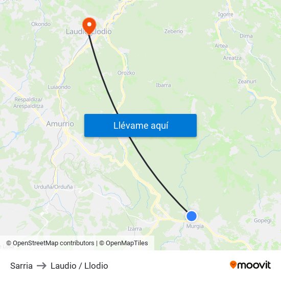 Sarria to Laudio / Llodio map
