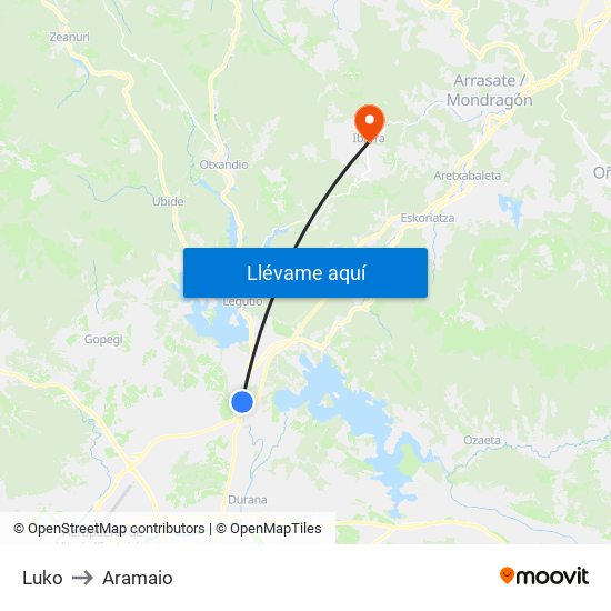 Luko to Aramaio map