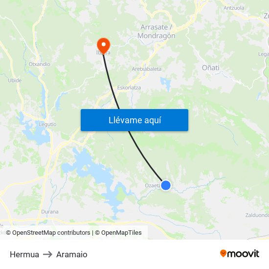 Hermua to Aramaio map