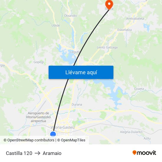 Castilla 120 to Aramaio map