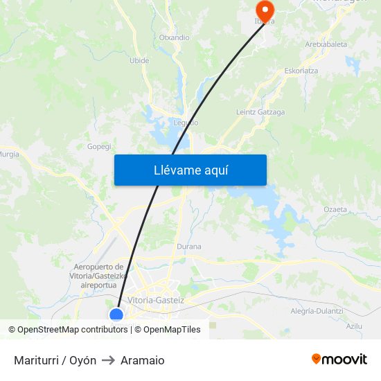 Mariturri / Oyón to Aramaio map