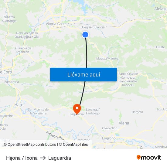 Hijona / Ixona to Laguardia map