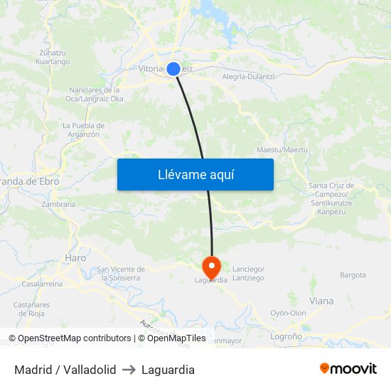 Madrid / Valladolid to Laguardia map