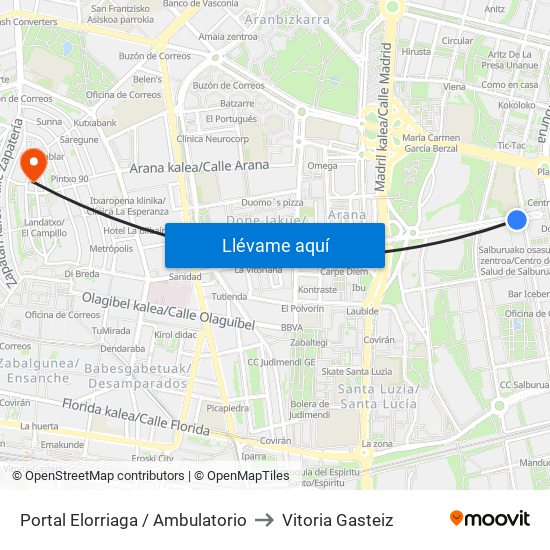 Portal Elorriaga / Ambulatorio to Vitoria Gasteiz map