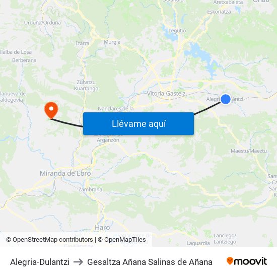 Alegria-Dulantzi to Gesaltza Añana Salinas de Añana map