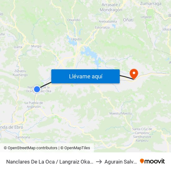 Nanclares De La Oca / Langraiz Oka (Casa Vicuña) to Agurain Salvatierra map