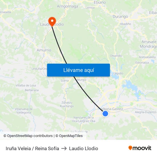 Iruña Veleia / Reina Sofía to Laudio Llodio map