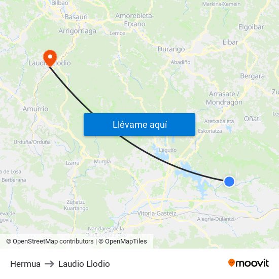 Hermua to Laudio Llodio map