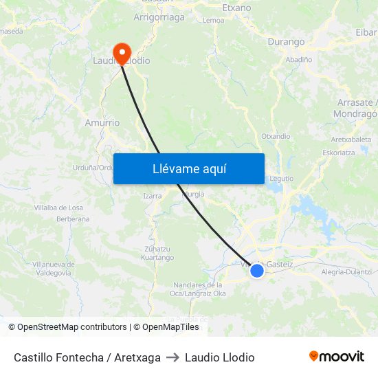 Castillo Fontecha / Aretxaga to Laudio Llodio map