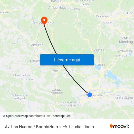 Av. Los Huetos / Borinbizkarra to Laudio Llodio map