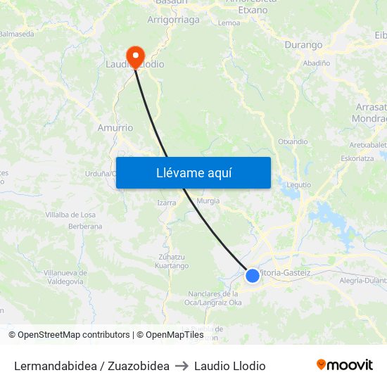 Lermandabidea / Zuazobidea to Laudio Llodio map