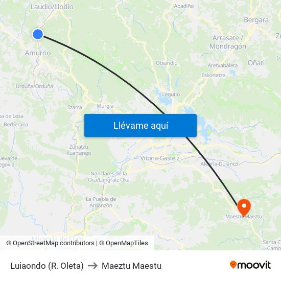 Luiaondo (R. Oleta) to Maeztu Maestu map