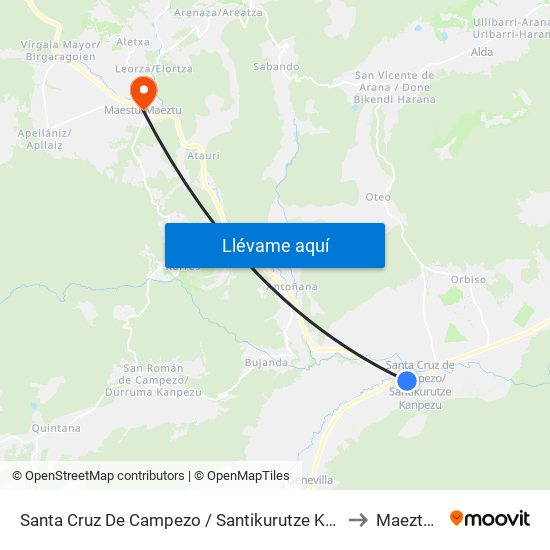 Santa Cruz De Campezo / Santikurutze Kanpezu (Gasolindegia - Gasolinera) to Maeztu Maestu map