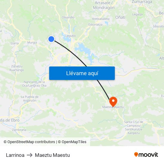 Larrinoa to Maeztu Maestu map