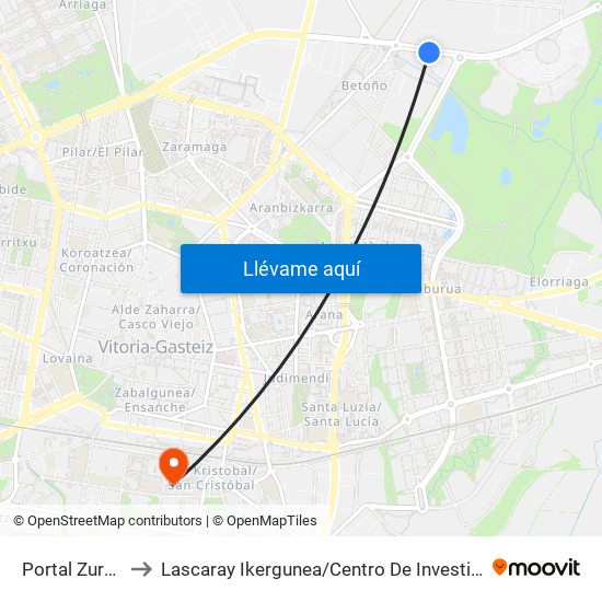 Portal Zurbano 2 to Lascaray Ikergunea / Centro De Investigación Lascaray map