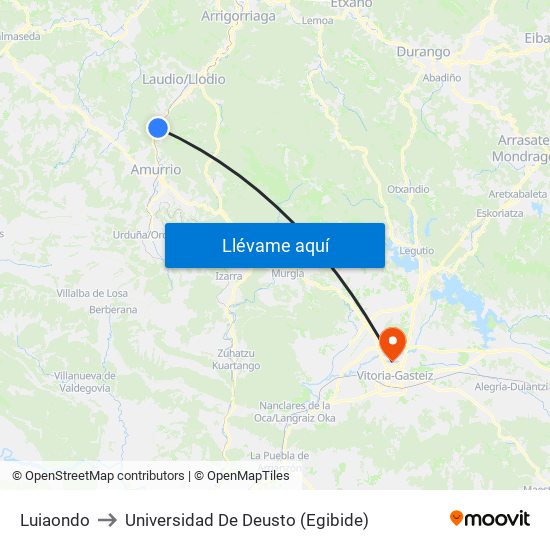 Luiaondo to Universidad De Deusto (Egibide) map