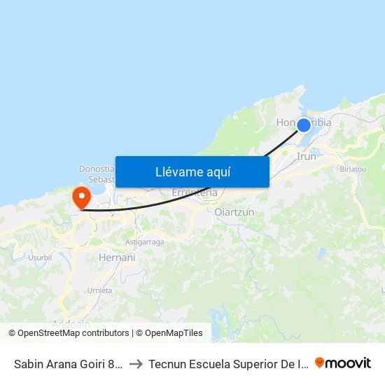 Sabin Arana Goiri 8 Parean to Tecnun Escuela Superior De Ingenieros map