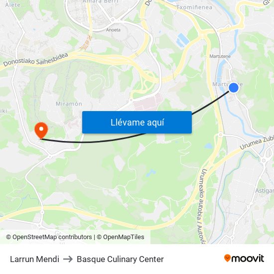 Larrun Mendi to Basque Culinary Center map