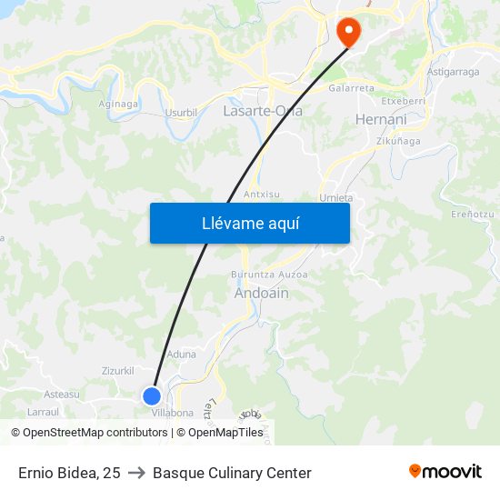 Ernio Bidea, 25 to Basque Culinary Center map