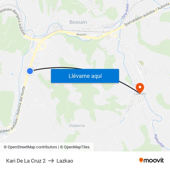 Kari De La Cruz 2 to Lazkao map