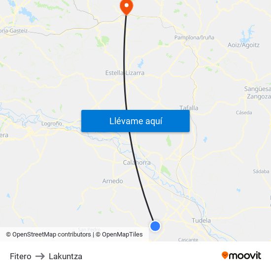 Fitero to Lakuntza map