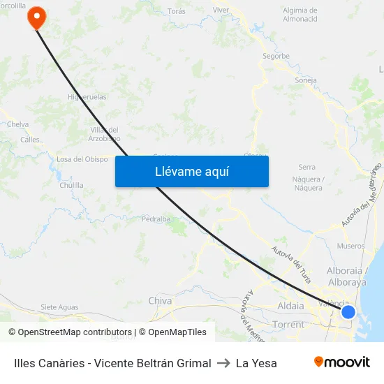 Illes Canàries - Vicente Beltrán Grimal to La Yesa map
