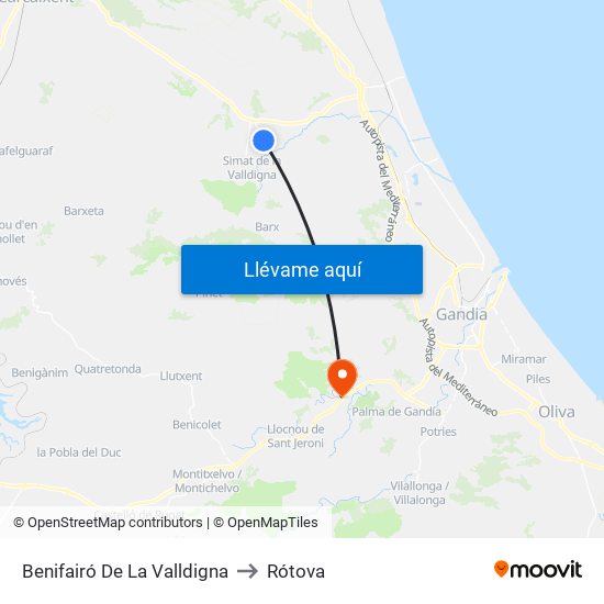Benifairó De La Valldigna to Benifairó De La Valldigna map